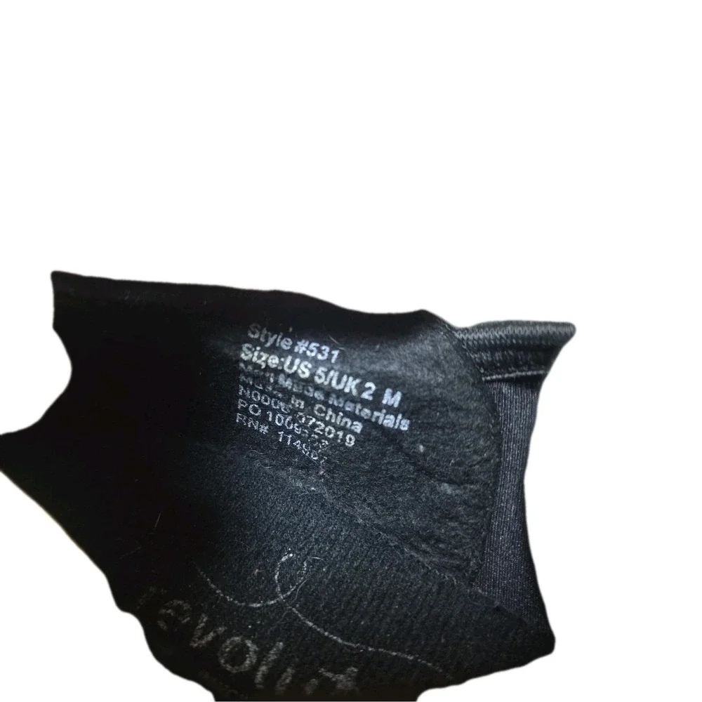 Revolution‎ Dancewear Tap Shoes Black Slip On Stretch Jazz Style 531 Women's 5